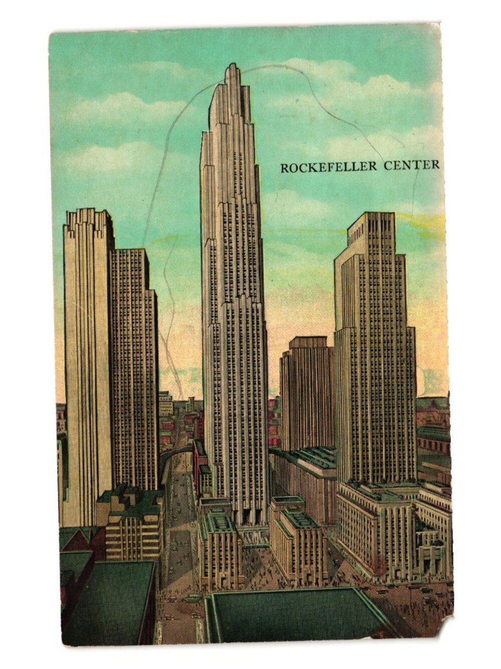 Rockefeller Center Vintage Postcard I5th To 6th Ave 48th To 51st Street NYC